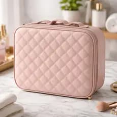 Nécessaire Organizadora Couro Sintético 7 Divisórias Maquiagem Design Elegante Praticidade Viajar