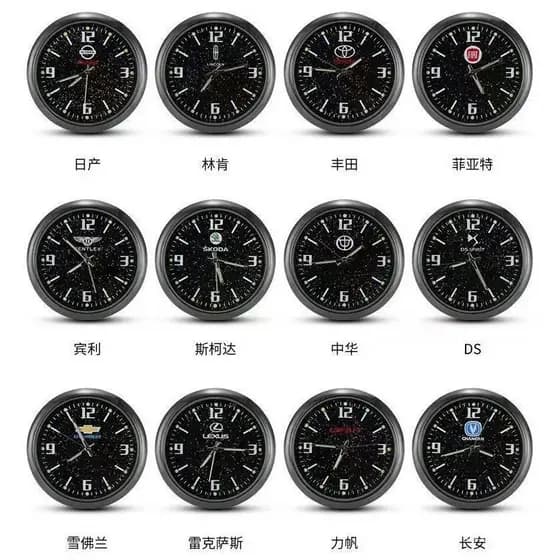 Relógio brilhante para carro, acessórios de decoração automotiva, relógio eletrônico GBDS 1UYL