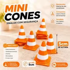 Mini Cones de Sinalização 5cm Kit com Cones Decorativos e Educativos