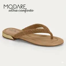 Sandalia Chinelo Feminino Modare Original Calce Facil Elegancia Conforto Casual Bege 7217.103
