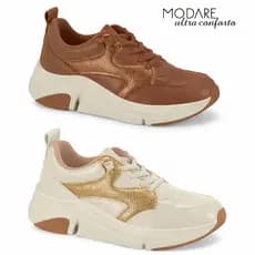Tênis Feminino Modare Original UltraConforto Brilho Casual Caminhada Ortopédico 7401.108