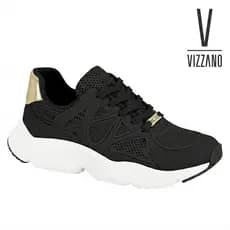 Sapato Tênis Vizzano Kansas Italia Feminino Original Preto Dourado 1440.107