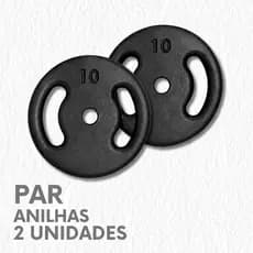 Par Anilhas 10kg Ferro Fundido Pintada Academia