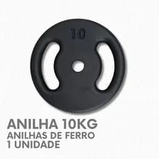 Anilha 10kg Ferro Fundido Pintada Academia P/ Barra