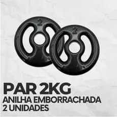 Par Anilhas Emborrachadas 2kg Academia Musculação Peso de Academia