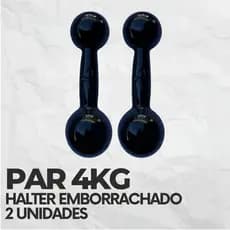 Par Halter Bola Emborrachado De 04kg Peso de Academia Musculação Treino em Casa