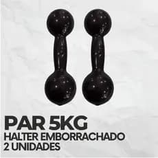 Par Halter Bola Emborrachado De 05kg Peso de Academia Musculação
