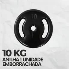 Anilha Emborrachada 10kg Peso P/ Academia Profissional