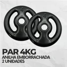 Par Anilha Emborrachada 4kg (2 unidades)  Peso P/ Academia