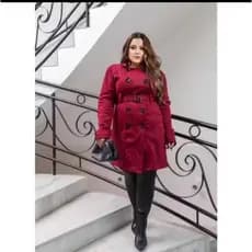 Casaco Plus feminino Sobretudo Moletom Inverno Com Bolsos Botões e cinto