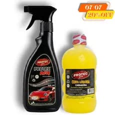Cera de Carnaúba Líquida + Protec New Espelhamento de Pintura Automotiva com Pulverizador