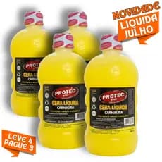 Cera de Carnauba Líquida - Kit 4 frascos de 500ml/cada - Tratamento, Brilho e Proteção Automotiva