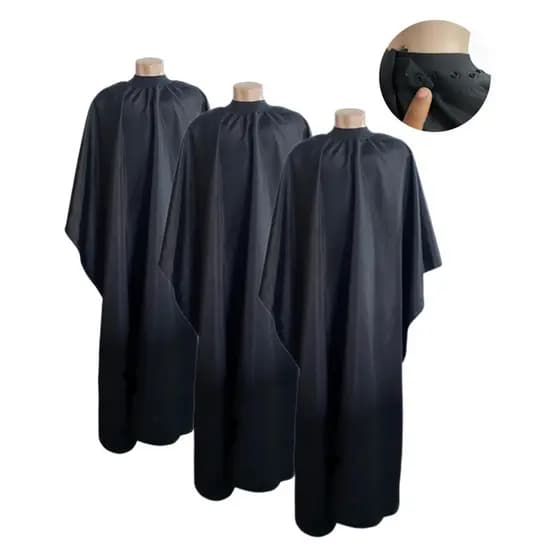 Capa De Corte Profissional Gola Premium Neoprene De Botão A Capa Que Não Deixa Cair Cabelo No Pescoço