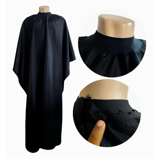Capa De Corte Gola Neoprene 2Mt Capa De Microfibra Tecido Profissional Não Agarra Cabelo