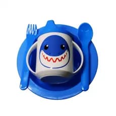 NINET KIT REFEICAO CANECA PRATO COLHER E GARFO AZUL REF 581