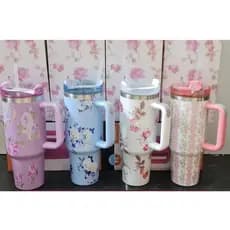Copo Térmico de Alta Capacidade 420ml/1200ml  Estampa Floral  Copo Térmico de Alta Capacidade 420ml/1200ml  Estamp