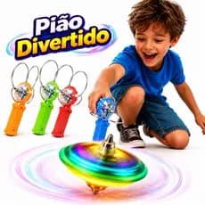 Brinquedo Pião com Luz Divertido e Infantil