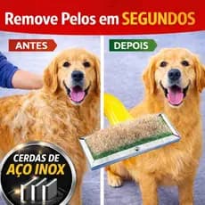 Escova Pet Aço Inox Removedor de Pelos Cães e Gatos Rasqueadeira Sem Machucar