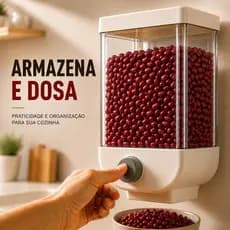 Dispenser Dosador de Grãos 1000ml Suspenso Sem Furo Organizador Cozinha