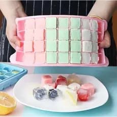 Forma de Gelo Silicone com Tampa 24 Cubos fundo Silicone escolha cor fácil de retirar