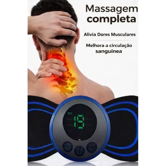 Mini Massageador EMS Estimulador Elétrico De Pescoço Portátil Para Alívio Da Dor Muscular Cervical Relaxante