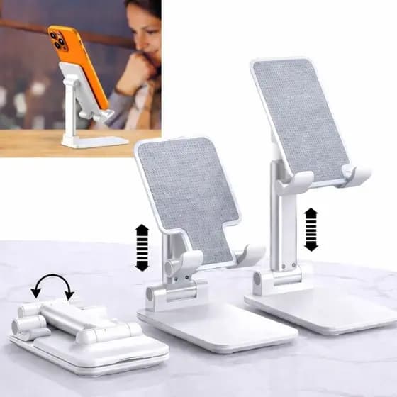 Suporte Para Celular e Tablet Dobrável Portátil Ajustável Apoio Mesa Universal