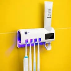 Porta Escova Dentes Com Esterilizador Uv Aplicador Pasta de Dente Suporte Dispenser Higiene