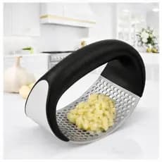 Triturador Espremedor Amassador De Alho Inox Manual A Pressão Garlic Press Resistente