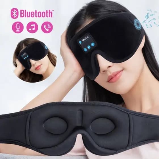 Tapa Olho Máscara Dormir Fone De Ouvido Bluetooth Confortável Relaxamento