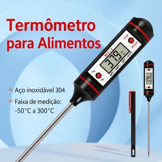 Termômetro Digital De Cozinha Com Sonda Eletrônica De Aço Inoxidável Para Cozinhar Carne Churrasco