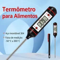 Termômetro Digital De Cozinha Com Sonda Eletrônica De Aço Inoxidável Para Cozinhar Carne Churrasco