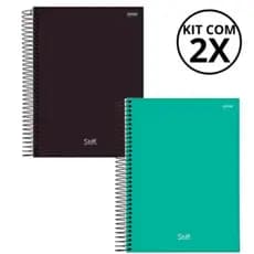 Kit Com 02 Cadernos Universitario 10 Matérias Stiff - Jandaia Escolha as cores
