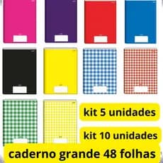 KIT 10/5 CADERNOS BROCHURA GRANDES (A4) CAPA DURA 48 FOLHAS JANDAIA