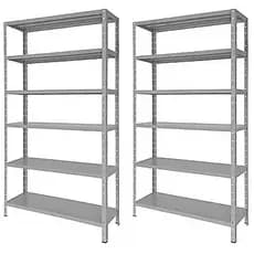 Kit 2 Estantes Em Aço Galvanizado 6 Bandejas 90cm