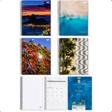 Caderno Universitário 200 Folhas 10 Matérias Brasilidade- Estampas Paisagem