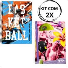 Kit 2 Cadernos Universitário 10 Matérias 160F Jandaia- Opções Masculina e Feminina