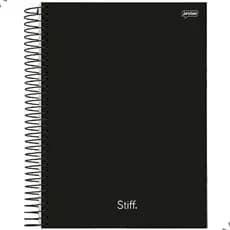 Caderno Universitário 10 Matérias Jandaia Stiff Preto - Capa Dura, Papel Pautado, 160 Folhas