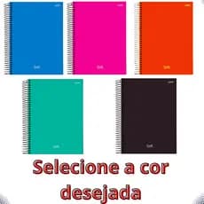 Caderno Universitário 10 Matérias Capa Dura- Jandaia- Escolha a cor desejada