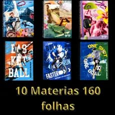 Caderno Universitário 10 Matérias 160 Folhas Capa Dura- Jandaia Varias Estampas
