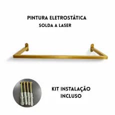 Arara Para Roupas Quadrada Industrial Dourada Completa