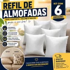 KIT c\6 ENCHIMENTO REFIL DE ALMOFADA 45x45cm DIRETO DA FÁBRICA PREÇO DE PROMOÇÃO FIBRA ECOLÓGICA