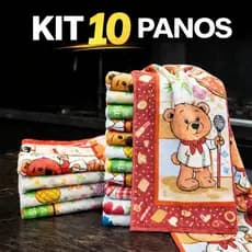Kit 5 ou 10 Panos de Copa Felpudo 60x40cm Algodão Pano de Prato Atoalhado Absorvente Cozinha