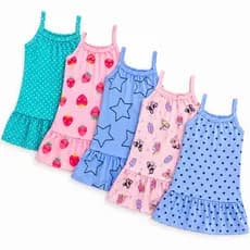 Kit 4 Vestidos Infantil Menina Feminino Alcinha Verão Leve Fresquinho Tam 1 ao 8 Vestido Verão