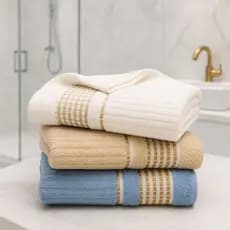 Kit 2 ou 5 Toalha De Rosto Ibiza Canelada 100% Algodão Macia Absorvente
