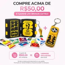 Porta Figurinhas Copa 2026 Organizador para Figurinhas Futebol + Brinde Chaveiro Taça