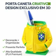 Porta Caneta Time | Organizador de Mesa em 3D | Suporte para Canetas | Copa 2026
