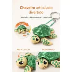 Chaveiro Tartaruga Articulada 3D Flexível – 6 a 7 cm | Marine Collection KURA Works