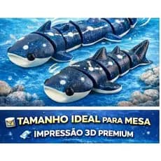 Tubarão Articulado Azul Constelação – Ocean Flex by KuraWorks | Miniatura Flexível Decorativa