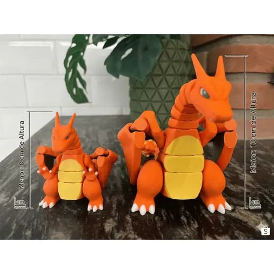 Pokemon Charizard Articulado Flexível 8cm / 13cm – Dragão Colecionável