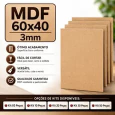 Chapas MDF 3mm para Artesanato e Decoração – Superfície Suave e Pronta para Uso